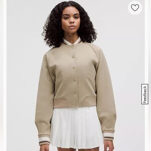 NWT Lululemon Snap Front Collegiate Bomber Jacket Sheer Oak XL